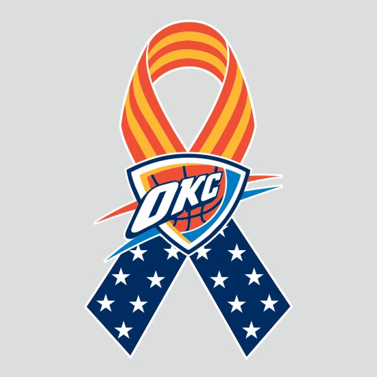 Oklahoma City Thunder Ribbon American Flag logo iron on paper